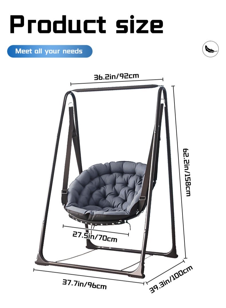 Generic Indoor Outdoor Swing Hanging Chair Children Swing Baby Rocking Chair Adult Hammock Outdoor Cradle Rocking Chair Swing Seat  - Image 3