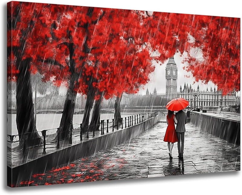 GLOKAKA Romantic Cityscape Canvas Wall Art - Image 1