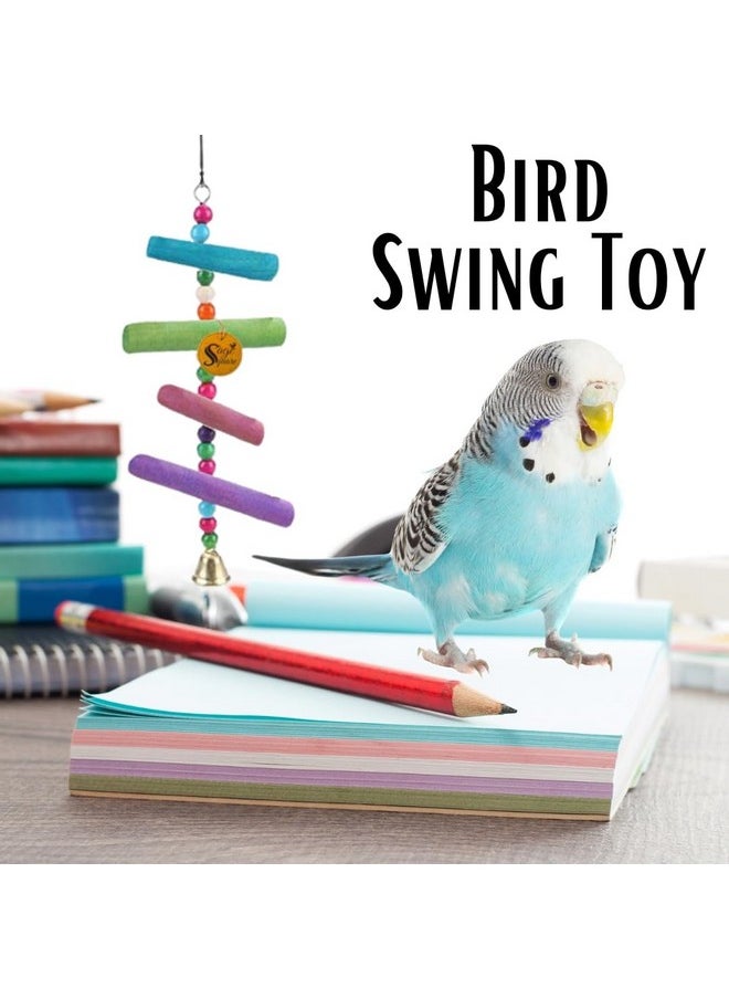 Sage Square Sage Square Playful Natural Wood Hanging Toy - Interactive Fun for Cockatiel, Lovebird, Budgerigar, Canary, and More,Playful Natural Wood Hanging Toy for Budgerigars and Canaries.  - Image 2