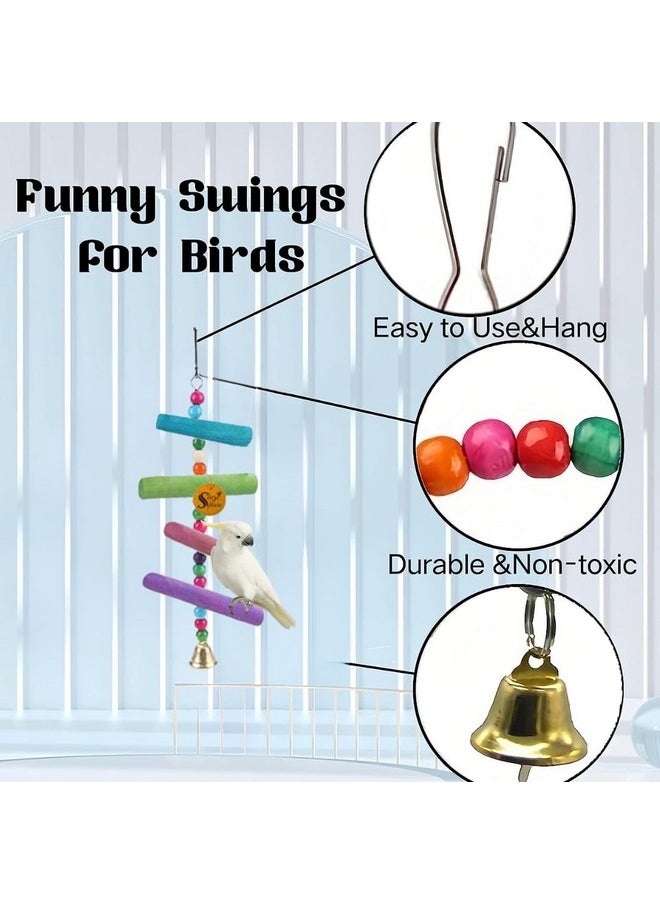 Sage Square Sage Square Playful Natural Wood Hanging Toy - Interactive Fun for Cockatiel, Lovebird, Budgerigar, Canary, and More,Playful Natural Wood Hanging Toy for Budgerigars and Canaries.  - Image 5