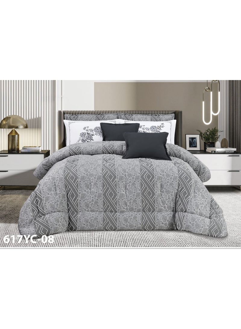 مون طقم لحاف سرير نفرين، لحاف فاخر، 8 قطع، مقاس 230×250 سم - Image 1