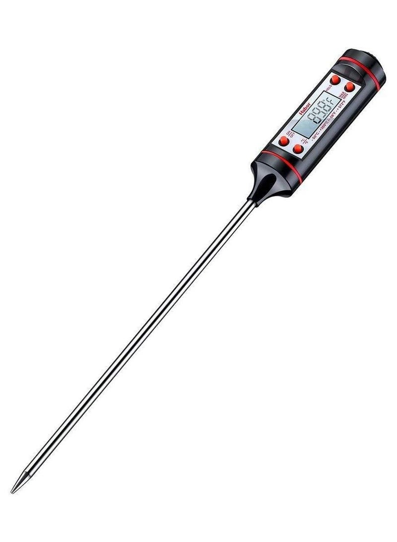 jaztech Food Thermometer, Digital Temperature Test Pen, Meat Thermometer, Cooking Thermometer With Instant Read, Lcd Screen, Meat Turkey Cooking Tool Food Probe For Kitchen MulticolourHold Function For Kitchen Food Smoker Grill Bbq Meat Candy Milk Water - Image 1