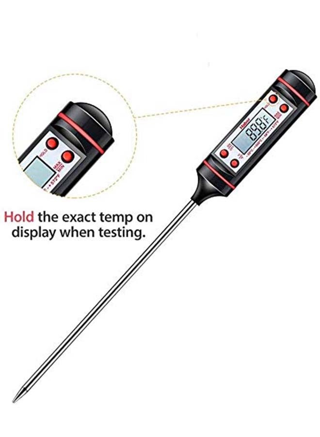 jaztech Food Thermometer, Digital Temperature Test Pen, Meat Thermometer, Cooking Thermometer With Instant Read, Lcd Screen, Meat Turkey Cooking Tool Food Probe For Kitchen MulticolourHold Function For Kitchen Food Smoker Grill Bbq Meat Candy Milk Water - Image 4