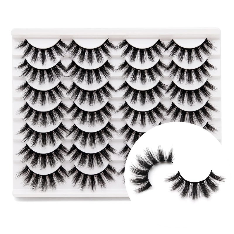 Veleasha Lashes 3D Faux Mink Lashes Fluffy False Eyelashes Natural Look 14 Pairs Lashes Pack Luxury Wispy Fake Eyelashes (3D07)