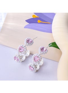 Generic Sweet Fresh Love Heart Pearl C-Shaped Earrings Silver Needle Linked Girl Series Ear Jewelry Wholesale Alloy Plated Brand MengDouDou E4597-1 