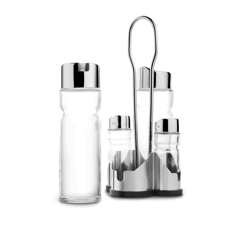 Simply Kitchen  Seasoning Set Oil Vinegar Salt And Pepper Kraft Steel  | Best Price UAE