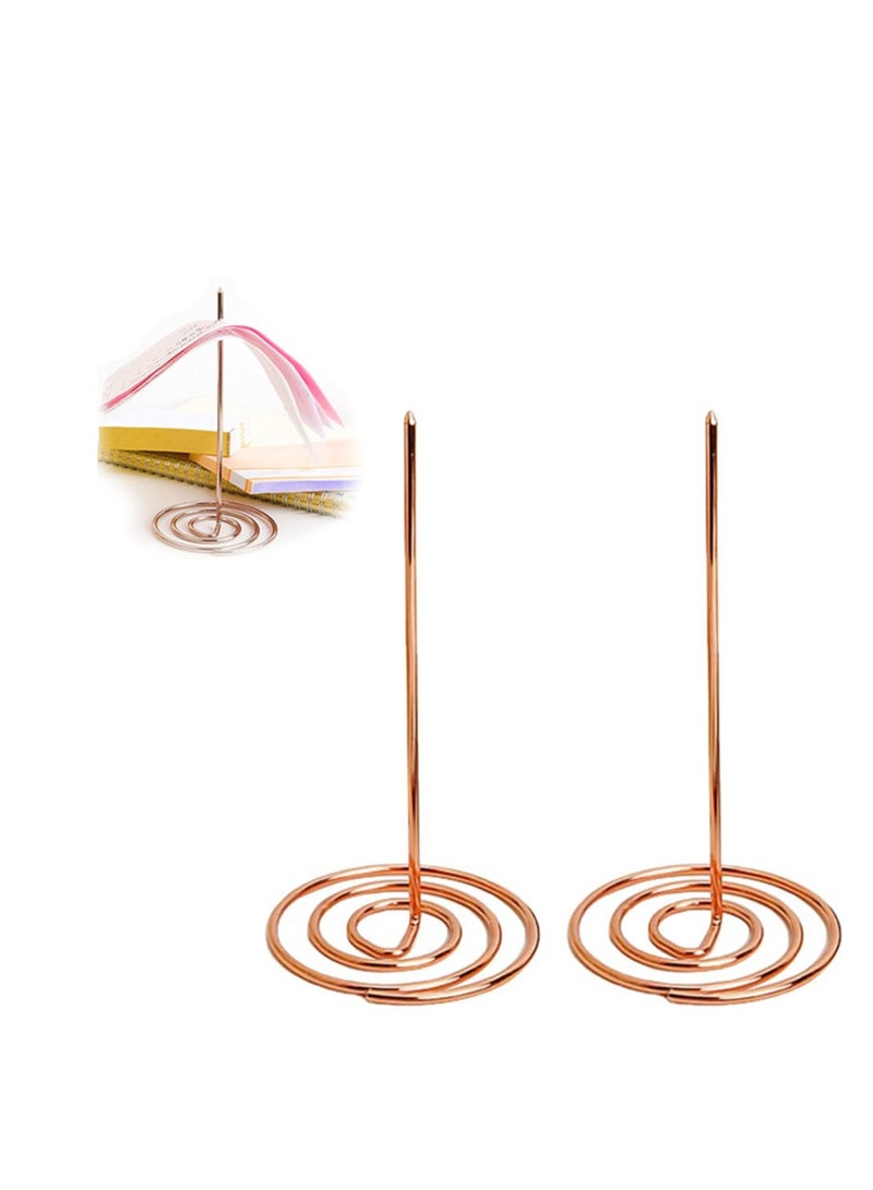 SYOSI Desk Receipt Holder Straight Rod Check Spike Memo Clip Bill Fork Stick Paper for Office Restaurant, 2 Pcs - Image 1