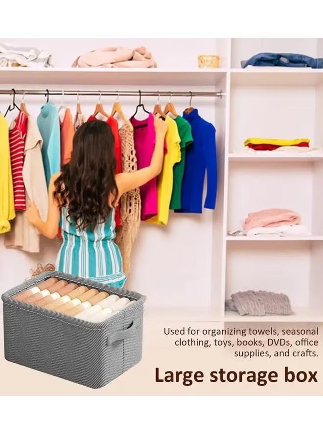 Generic - 4PCS Foldable Closet Storage Box with Handle, Collapsible Fabric Storage Cubes Organizer, Stackable Storage Bins Closet Organizers For Organizing Clothing, Sheets, Toys, Books (Grey) - Image 1