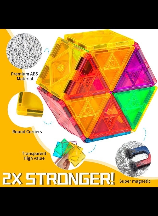 HOMLITE 139 PCS Magnetic Tiles Building Blocks for Boys and Girls, Construction Toys for Toddlers Kids, Educational 3D Magnet Puzzles - Image 3