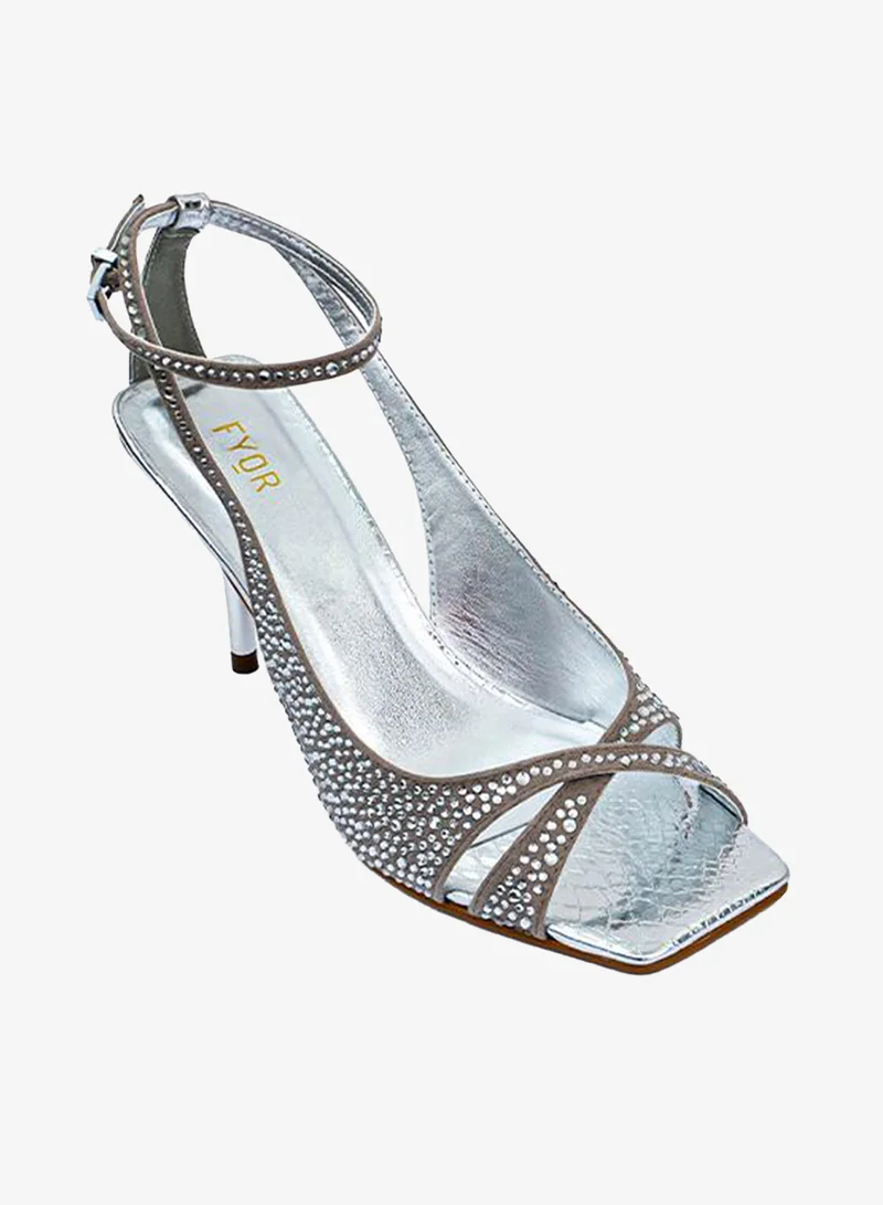 FYOR Diamante Detail Square Toe Sandal BWR 080
