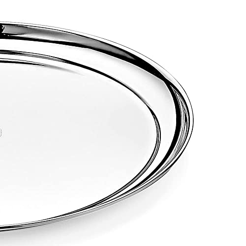 KC Stainless Steel Dinner Plate Set of 4 Pieces (29.5cm Dia, Royal Design, Silver) - Image 4