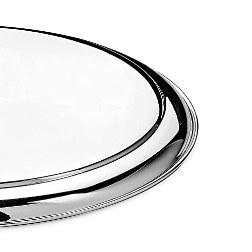 KC Stainless Steel Dinner Plate Set of 4 Pieces (29.5cm Dia, Royal Design, Silver) - Image 5
