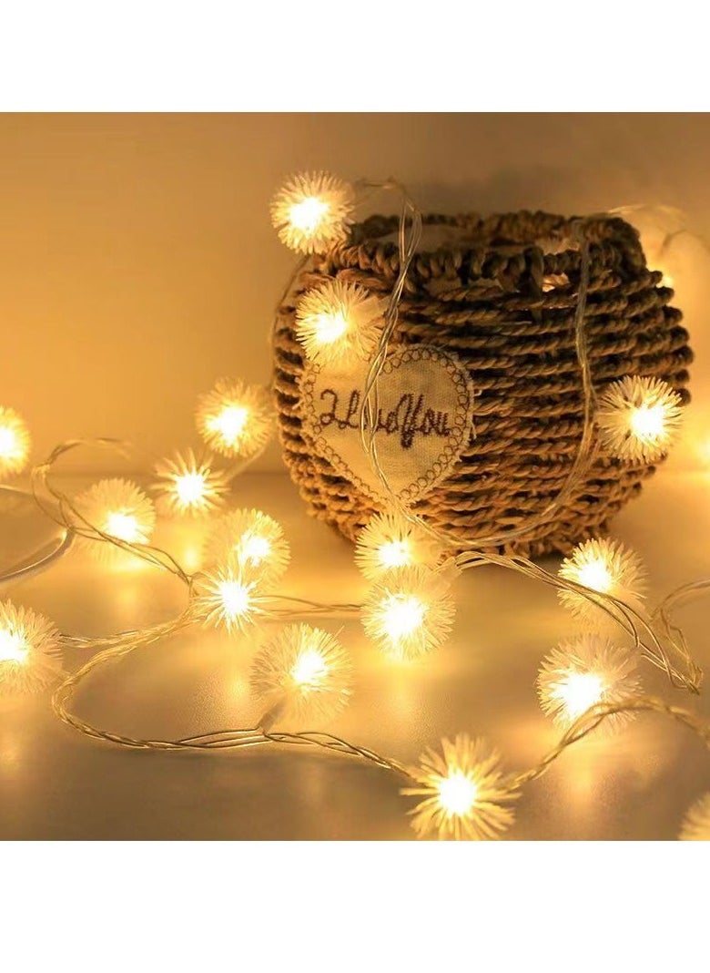 Mei Lifestyle 3m Long Warm Chuzzle String Lights with Batteries 20 LED Decorative Lights  - Image 1