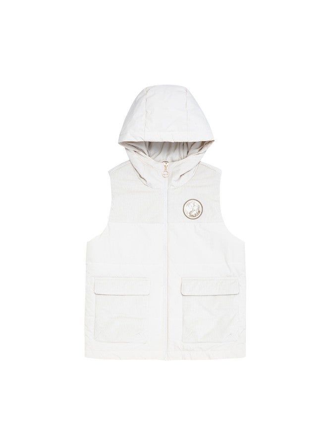 ERKE Chang'e Flying To The Moon】women's Cotton Vest Jacket, Sporty Short Outerwear, Casual Versatile Hooded Vest Coat - Image 5