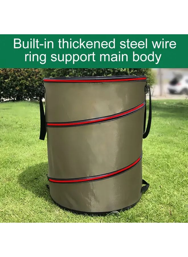 Drado Foldable Garden Trash Can Portable Outdoor Waste Bin With Black Handles Size M - Image 4