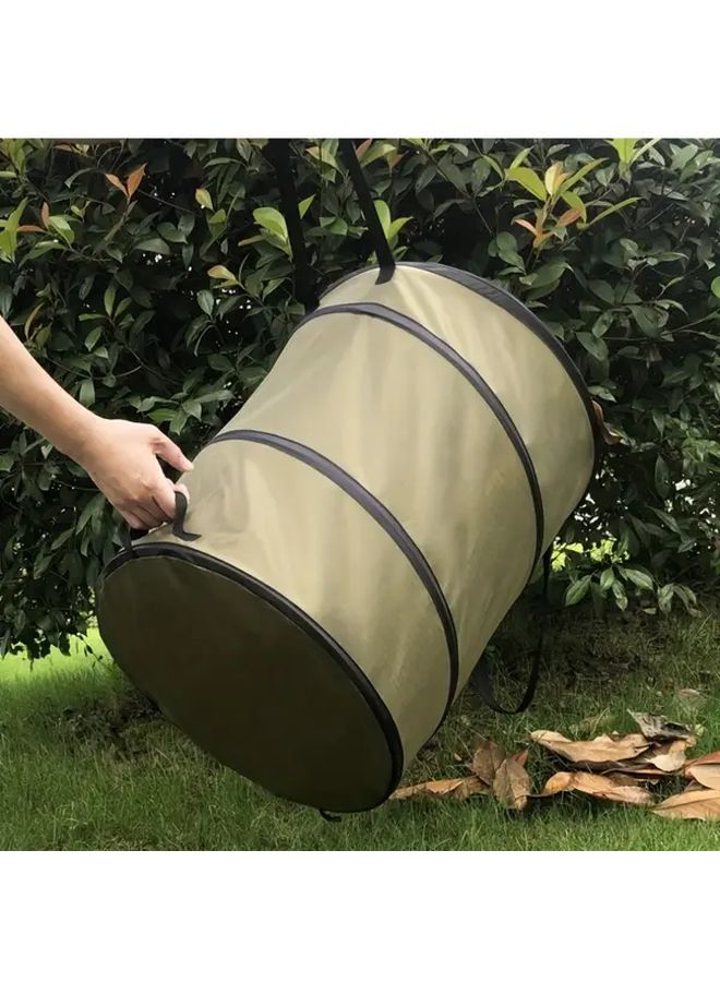 Drado Foldable Garden Trash Can Portable Outdoor Waste Bin With Black Handles Size M - Image 5