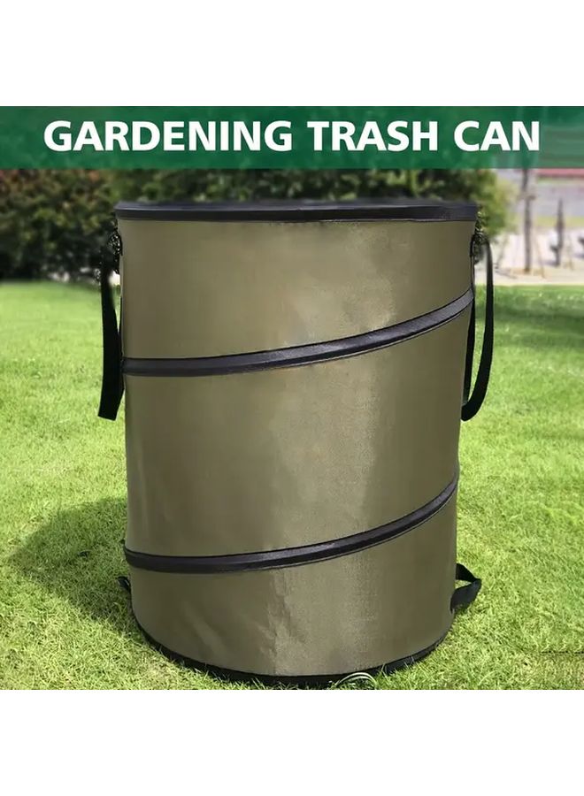 Drado Foldable Garden Trash Can Portable Outdoor Waste Bin With Black Handles Size M - Image 1
