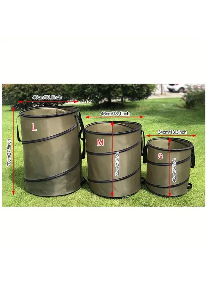Drado Foldable Garden Trash Can Portable Outdoor Waste Bin With Black Handles Size M - Image 3