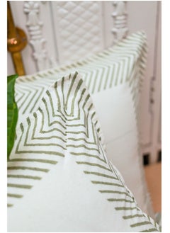 OJARIYA Floral Cotton Block Printed Cushion Cover Multicolour 40 X 40 Cm  - Image 3