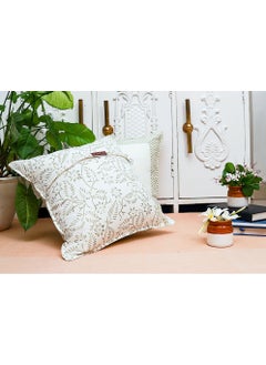 OJARIYA Floral Cotton Block Printed Cushion Cover Multicolour 40 X 40 Cm  - Image 5