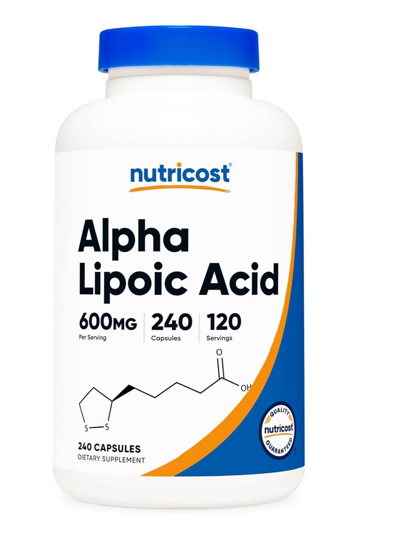 Nutricost Alpha Lipoic Acid Capsules 600mg 240 Caps - Image 1