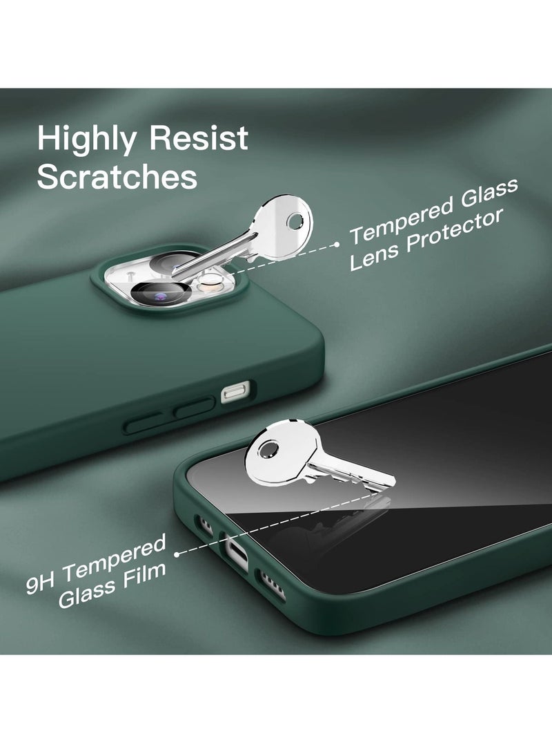 BORTONY iPhone 14 Cover with 2-Pack Screen Protector and 2-Pack Camera Lens Protector Liquid Silicone Shockproof Drop Protection Case 6.1 inch - Image 3