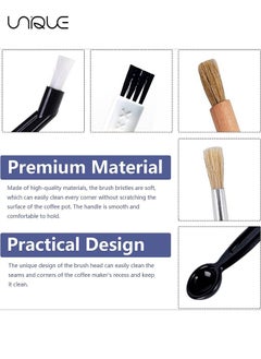 Unique 5 Pcs Coffee Brush Set - Professional Espresso Brush Kit - Well-Designed Coffee Grinder Brush - Heavy Wood Handle & Natural Bristles Wood Dusting Coffee Machine Brush - for Professionals, Barista or Home Use  - Image 3