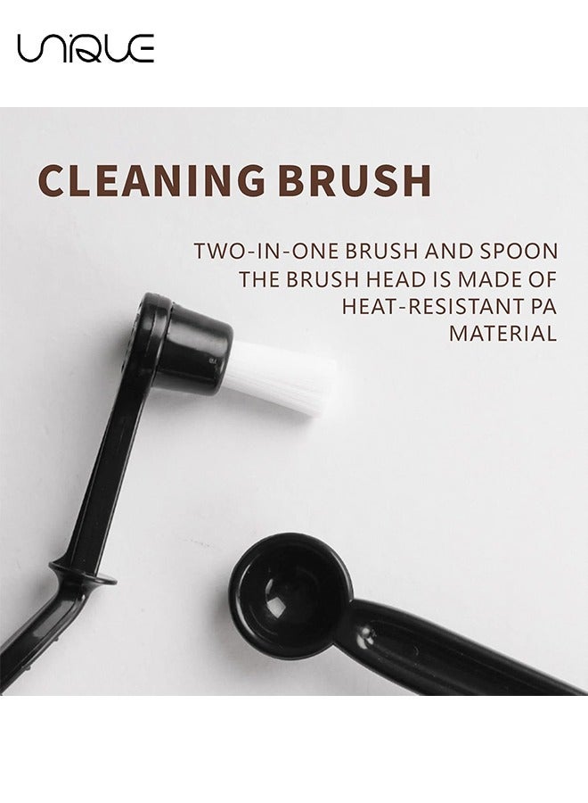 يونيك مجموعة فرش القهوة المكونة من 5 قطع - مجموعة فرشاة إسبريسو احترافية - فرشاة مطحنة قهوة مصممة جيدا - مقبض خشبي ثقيل وشعيرات طبيعية فرشاة ماكينة صنع القهوة بالخشب - للمحترفين أو باريستا أو الاستخدام المنزلي - Image 4