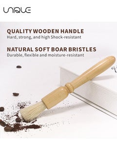 Unique 5 Pcs Coffee Brush Set - Professional Espresso Brush Kit - Well-Designed Coffee Grinder Brush - Heavy Wood Handle & Natural Bristles Wood Dusting Coffee Machine Brush - for Professionals, Barista or Home Use  - Image 5
