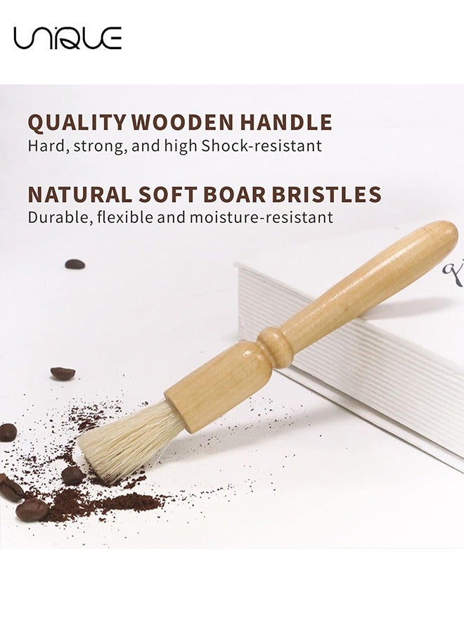 يونيك مجموعة فرش القهوة المكونة من 5 قطع - مجموعة فرشاة إسبريسو احترافية - فرشاة مطحنة قهوة مصممة جيدا - مقبض خشبي ثقيل وشعيرات طبيعية فرشاة ماكينة صنع القهوة بالخشب - للمحترفين أو باريستا أو الاستخدام المنزلي - Image 5