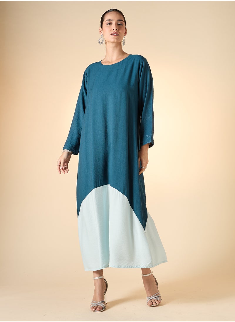 Hadiyath Al Madinah - Colorblock Abaya Set 3-Piece - HM - Image 1