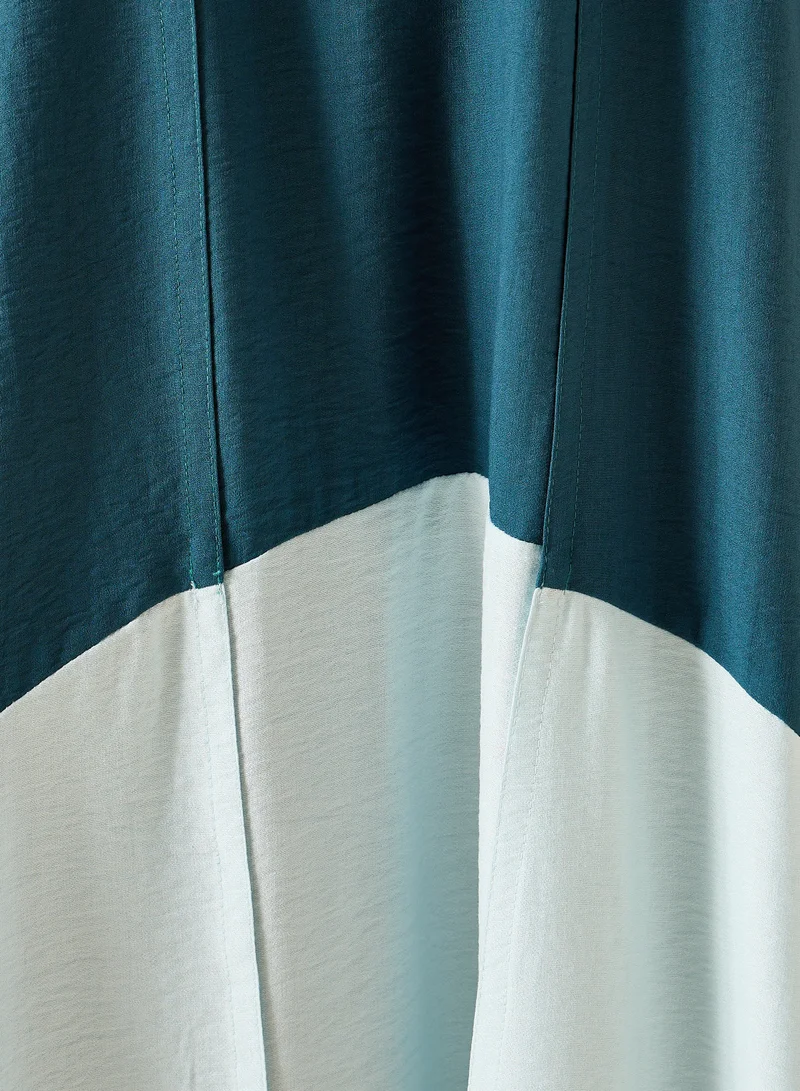 Hadiyath Al Madinah Colorblock Abaya Set 3-Piece - HM