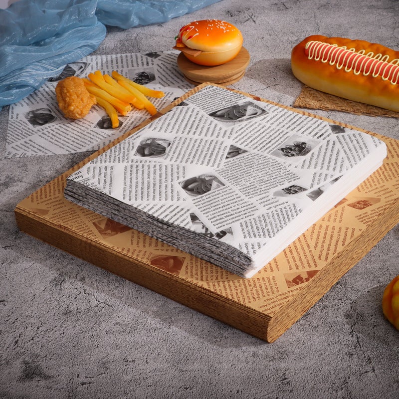 Ready-Made Baking Kraft Paper Greaseproof Bags Sandwich Liners Greaseproof Paper Cake Bread English Newspaper Greaseproof Paper - Image 2