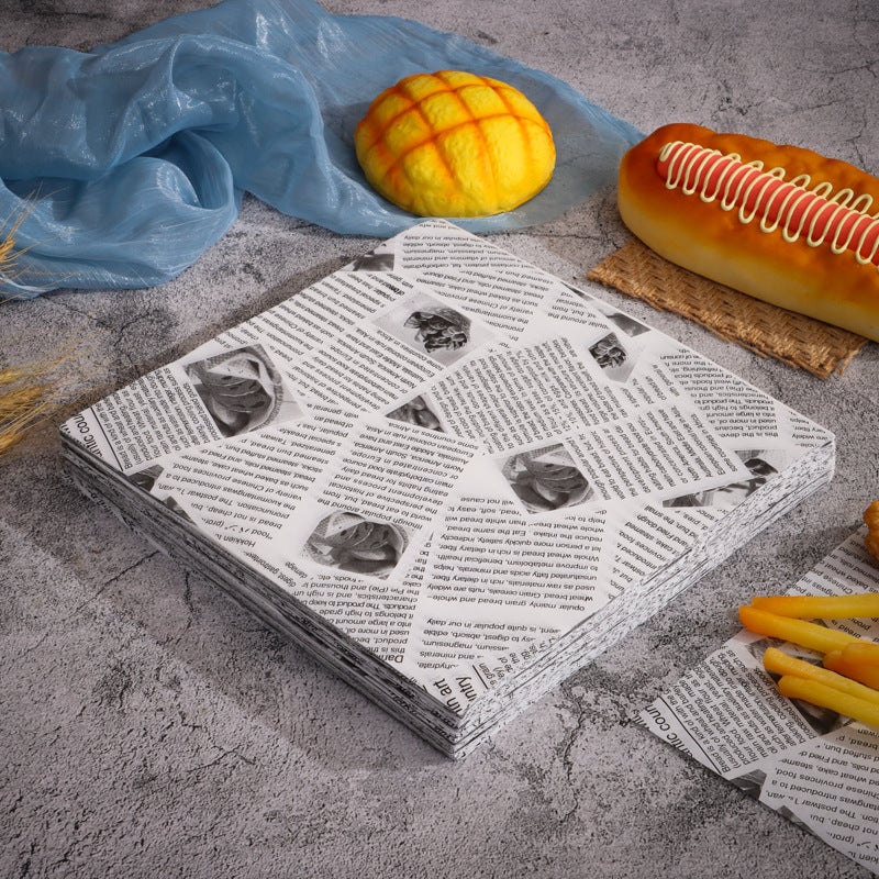 Ready-Made Baking Kraft Paper Greaseproof Bags Sandwich Liners Greaseproof Paper Cake Bread English Newspaper Greaseproof Paper - Image 1