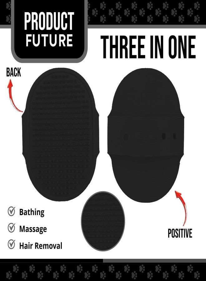HappiTails Silicone Dog Bath Brush – Soft Pet Scrubber for Bathing & Grooming – Shampoo Brush for Dogs, Cats & Puppies – Adjustable Strap – Choose from 5 Colors (Black) - Image 3