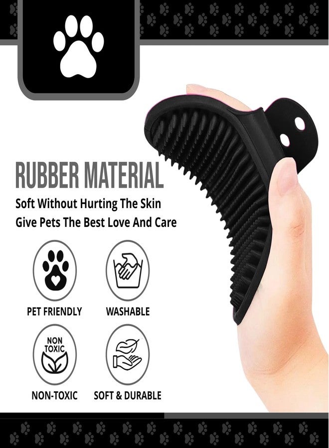 HappiTails Silicone Dog Bath Brush – Soft Pet Scrubber for Bathing & Grooming – Shampoo Brush for Dogs, Cats & Puppies – Adjustable Strap – Choose from 5 Colors (Black) - Image 4