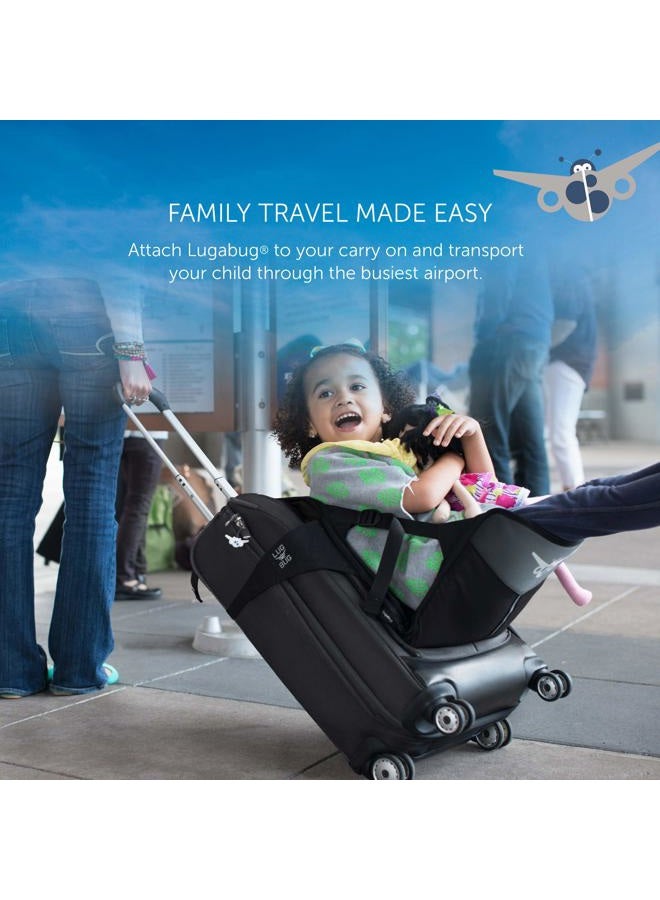 Lugabug Travel Seat, Ride-On Suitcase for Kids, Child Carrier for Carry-On Luggage - Family Airport Travel Made Easy (Black/Grey) - Image 2