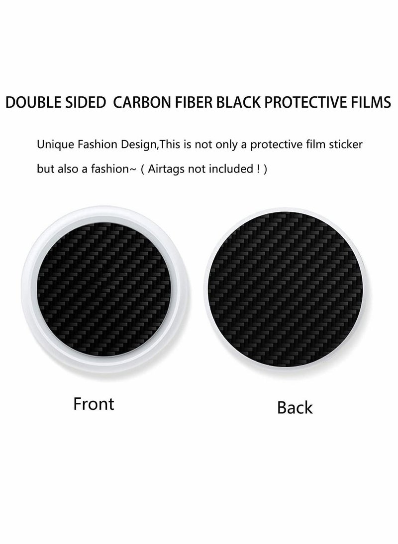 Excefore Carbon Fiber Protective Films Compatible for Airtags Tracker,Anti-Scratch Anti-Fingerprint Waterproof Front Back Film Skin Sticker (Black,2 Pairs) - Image 4
