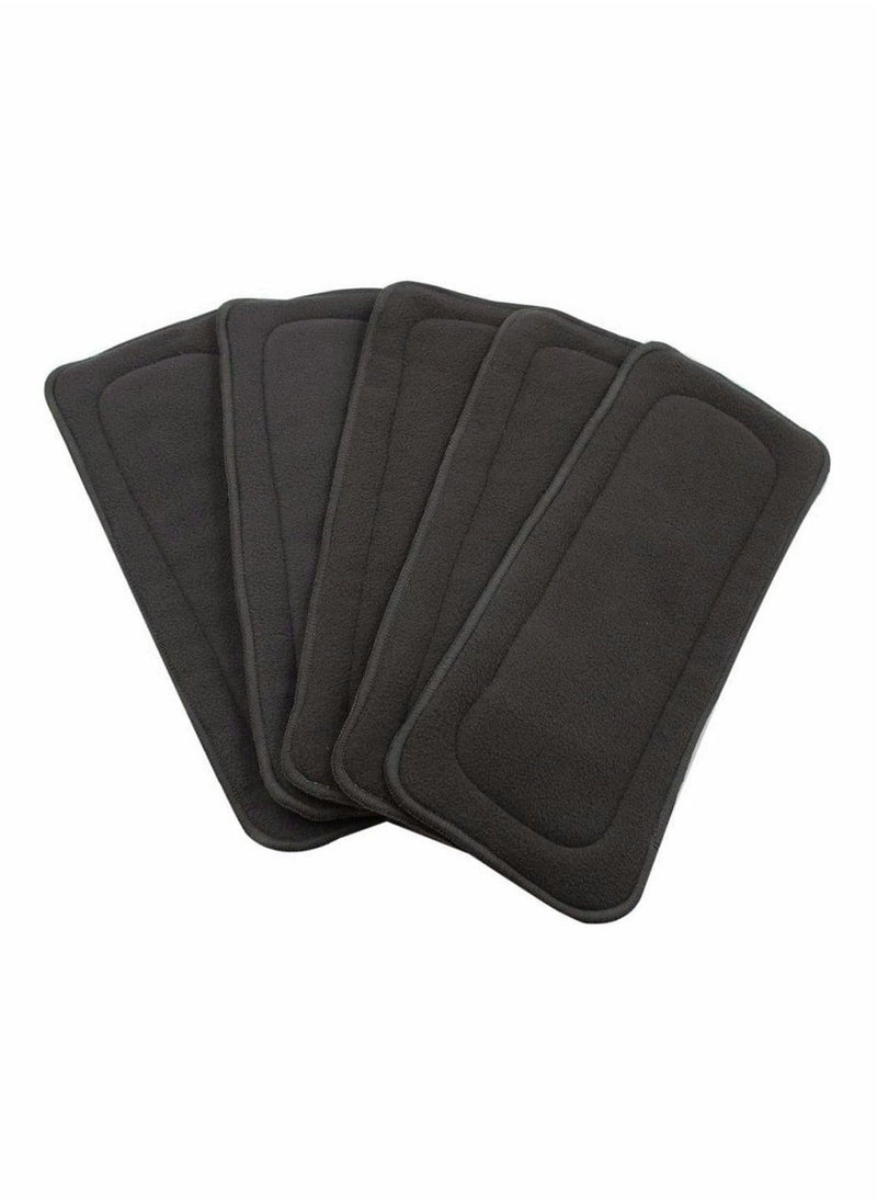 5 Layer Cloth Diaper Liner,Reusable Bamboo Charcoal Nappy Liners Super Absorbent for Baby Cloth Diaper Inserts, Charcoal Bamboo Fiber, for Newborn Toddler Kids, 5 Pieces  - Image 1