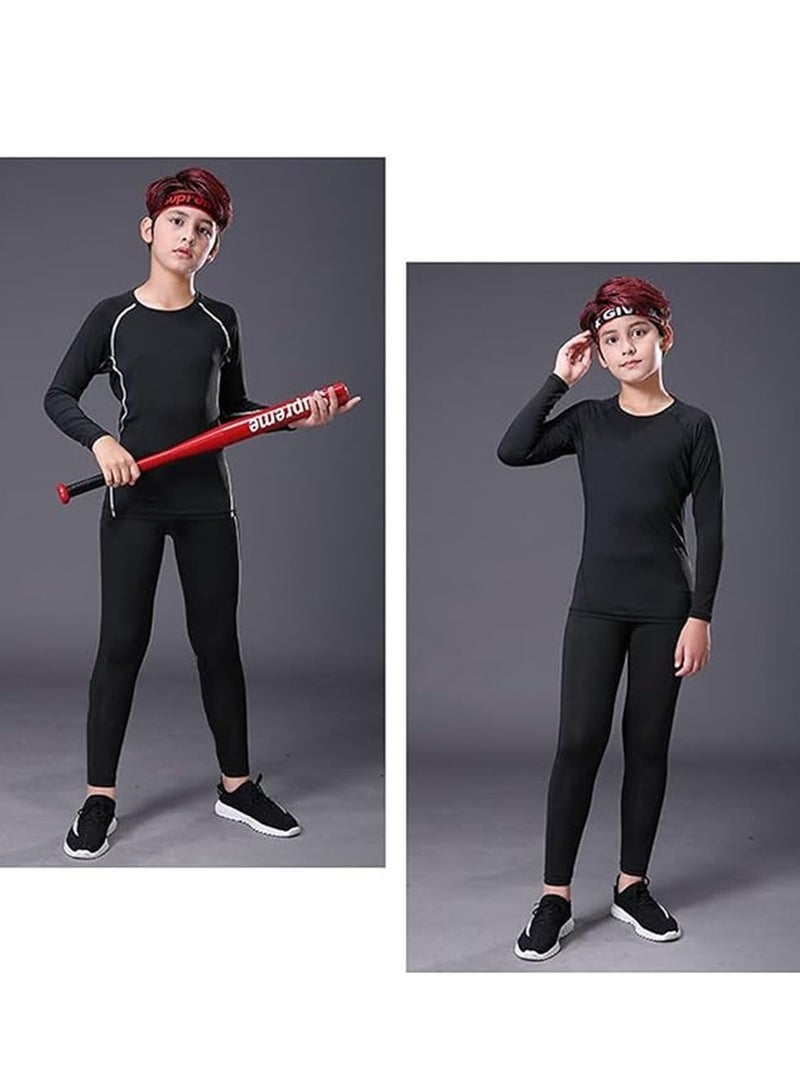 SUPREME Kids Base Layer Set Boys Football Skin Children Thermal Compression Underwear Gym Sport Athletic Baselayers Sets - Image 2