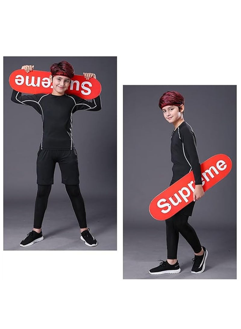 SUPREME Kids Base Layer Set Boys Football Skin Children Thermal Compression Underwear Gym Sport Athletic Baselayers Sets - Image 3