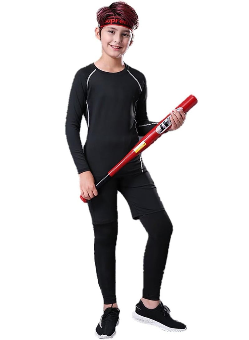 SUPREME Kids Base Layer Set Boys Football Skin Children Thermal Compression Underwear Gym Sport Athletic Baselayers Sets - Image 4