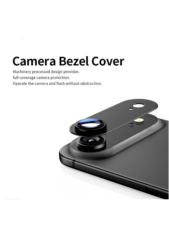 غطاء حماية عدسة كاميرا iPhone 17 AIR [مقاوم للصدمات] [تغطية كاملة] [معادن 3D] [متوافق مع أغطية الحماية] واقي زجاج مقوى لكاميرا iPhone 17 AIR - أسود - Image 4