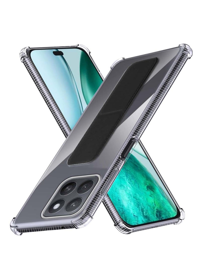 Wtech Honor X8c 4G 2025 TPU Hand Grip Air Pillow Case Cover - Clear/Black - Image 1