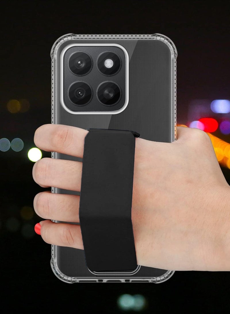 Wtech Honor X8c 4G 2025 TPU Hand Grip Air Pillow Case Cover - Clear/Black - Image 3