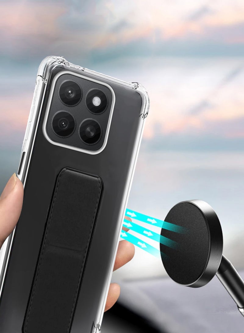 Wtech Honor X8c 4G 2025 TPU Hand Grip Air Pillow Case Cover - Clear/Black - Image 5