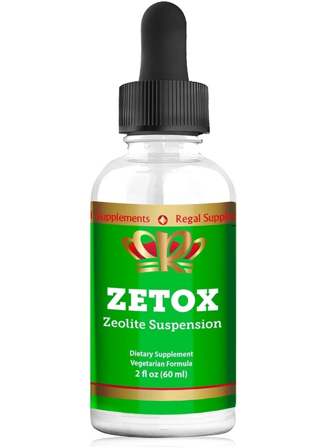 Zeo Health ZETOX | Easy to Take Liquid Zeolite Suspension with B-12 & D3 | Natural Energy & Immune System Booster That Supports Daily Detox & Optimal pH | Max Absorption Alkaline Drops (60 Servings)  - Image 1