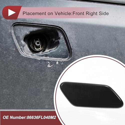 HEROFFIX Front Right Bumper Headlight Washer Nozzle Cover Cap No.86636FL040M2 Bumper Trim Nozzle Cover for Subaru XV Crosstrek 2018-2020 Unpainted Plastic 1 Pc - Image 3