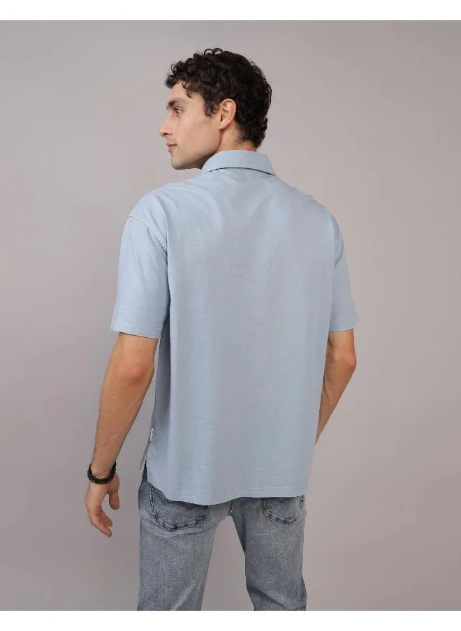 امريكان ايجل AE Oversized Zip-Up Polo Shirt