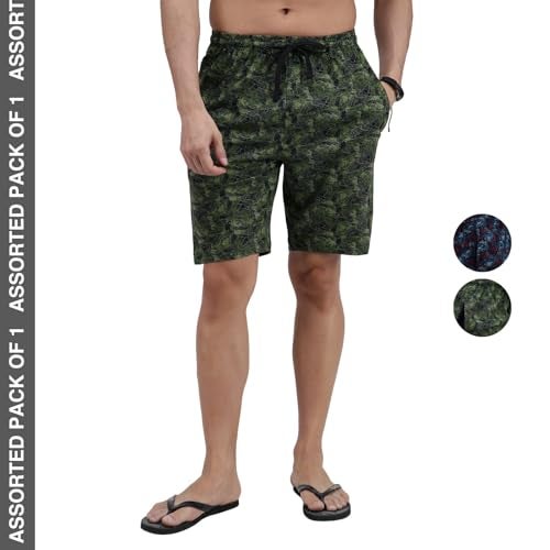 Amul Comfy Men's Bermuda Shorts | Adjustable Drawstring for Better Waist Fit | Comfortable Casual Shorts | Breathable Summer Wear | Pack of 1 | Color May Vary - Image 2